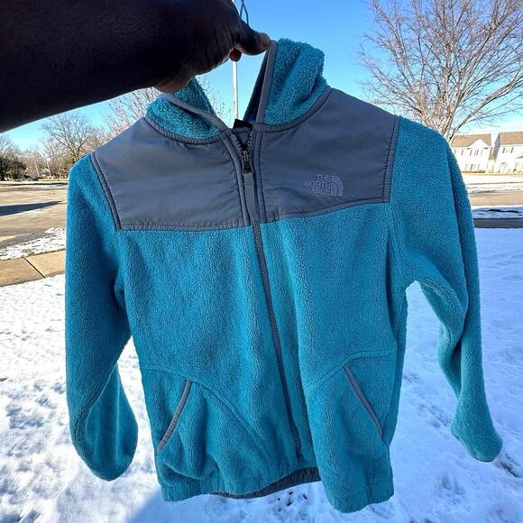 The North Face Big Girl’s Full Zip Fleece Jacket Size Medium 10/12 Turquoise - Picture 13 of 13